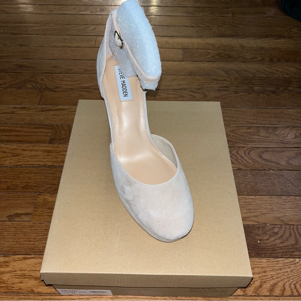 Steve Madden Truthe Platform Pumps Taupe Suede Women’s Size 11 - Picture 8 of 14